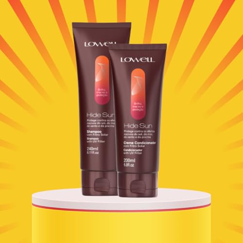 Kit Lowell Hide Sun Shampoo 240ml + Condicionador 200ml + Leque