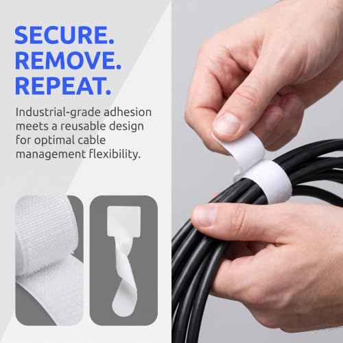 10 piezas de sujetacables adhesivos - Clips para gestionar cables bajo escritorio, organizador pegajoso para cables para escritorio y hogar miniatura 4