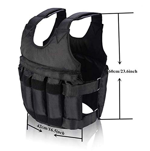 HunterBee Weighted Vest 50 kg/110lbs Adjustable Weighted Vest Jacket Training Exercise Jogging Fitness Workouts Weight Vest for Running, Workout, Cardio