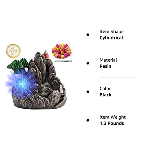 Inone Incense Burner With 120 Cones, Waterfall Backflow Incense Holder, Aromatherapy Ornament, Zen Decor, Home Decor, Room Decor #TOP7