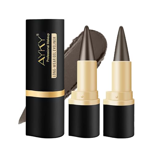 MisFun 2 Piezas Maquillaje Liner, Eyeliner Waterproof, Delineador de Ojos Waterproof, Lápiz Delineador de Gel de Lapiz de Ojos, Eyeliner Negro Resistente Al Agua Gel Delineador de Ojos (Marrón)
