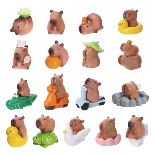 GGSTDDUP 25 Pcs Mini Capybara Figures Set Cute Capybara Figurine Mini Resin Capybaras Resin Animals Miniature Figurines Tiny Animals for Garden Landscape Dollhouse Tabletop Cake Toppers Party Decor