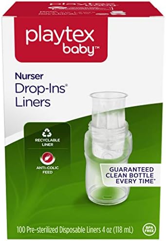 Playtex Baby Nurser Pre-Sterilized Disposable Bottle Liners, Closer to Breastfeeding, 4 oz, 100 Count