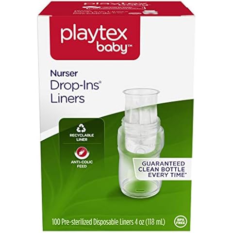 Playtex Baby Nurser Pre-Sterilized Disposable Bottle Liners, Closer to Breastfeeding, 4 oz, 100 Count Cover