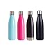 SHAREWIN Stainless Steel Vacuum Insulated Water Bottle,Double Walled Cola Shape Bottle,Leak-Proof Cold Sports Flask, Travel Water Bottle (Black 350ml)