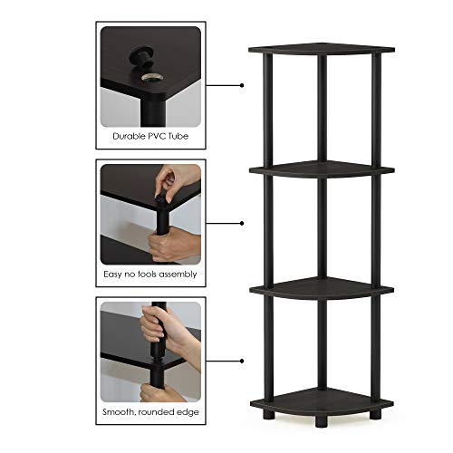 Furinno 12078 Ex/Bk Turn-N-Tube Multipurpose 4-Tier Corner Shelf thumb #4