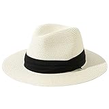 Jastore Little Kids Girls Boys Summer Fedora Straw Hat Wide Brim Floppy Beach Sun Visor Hat (Style B