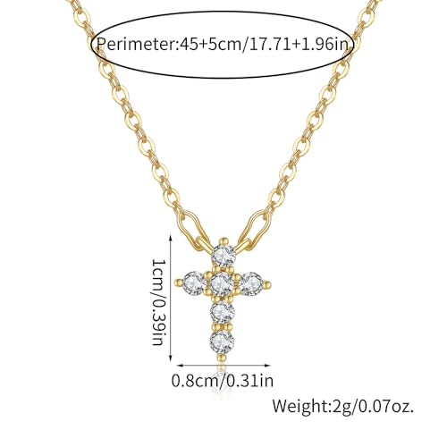 Cross Necklace for Women Cross Choker Datiny Small Cute Sideway Necklaces CZ Layered Faith Pendant Necklace Trendy Religious Jewelry Gift 5