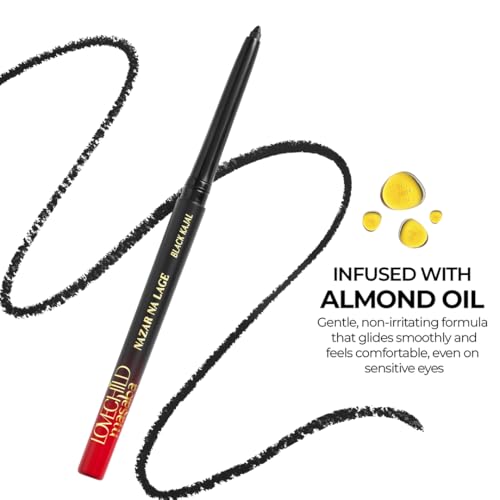 Image of LoveChild Masaba Kajal Pencil Coal Black Matte - Smudge-proof & Waterproof, Long-lasting Deeply Pigmented Intense Black Kajal for Women, Makeup Essential (0.35g)