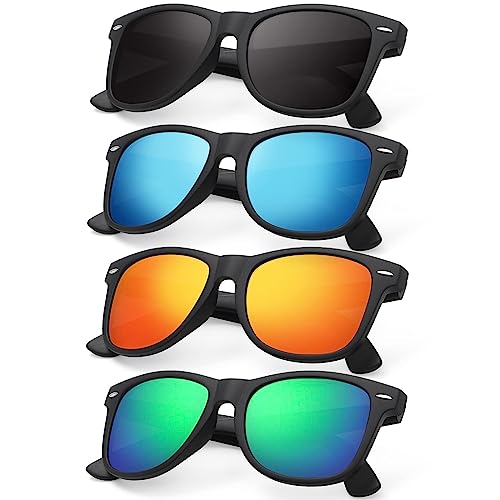 Occhsouo Polarized Sunglasses Womens Men - Sun Glasses Fashion Trendy Driving Fishing Uv Blocking Uv400 Protection (A1-Black+Blue+Orange+Green) #TOP15
