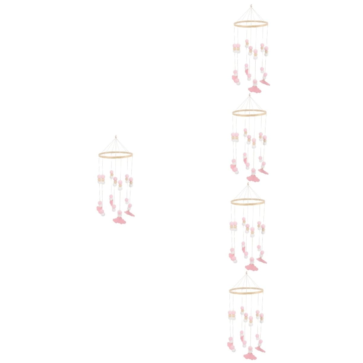 BESTonZON 5pezzi Giostrina Culla Con Pendenti Feltro Forma Di Elefante e Stelle Mobile Da Culla Per Decorazione Per Cameretta Stile Nordico Giocattolo Appeso Sicuro e Adorabile