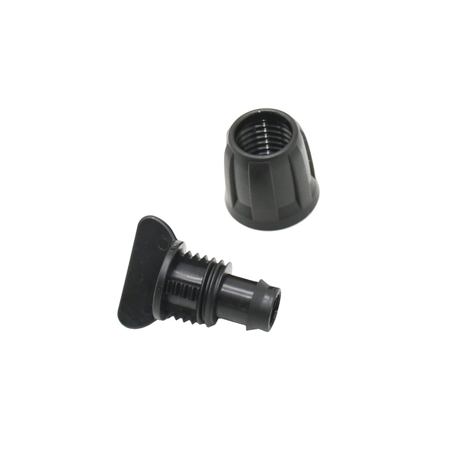 Adaptador de Conector de Utilidad Adaptador de Conector de Manguera Junta de Tubería de Pe de 16 Mm Y 1/2 Pulgada Desviador en T Junta de Reparación de Tapón de Extremo de Codo con Bloqueo Roscado par