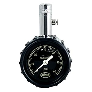 Slime 20289 Tire Pressure Gauge, Pro-Series, Liquid-Filled Dial (0-60 psi)