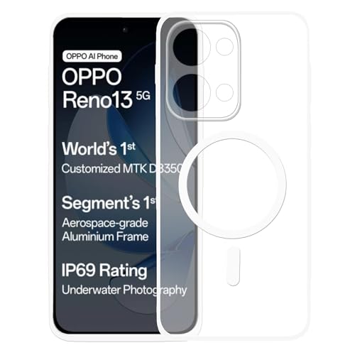 Image of amazon basics Luxury Paper Thin Case Cover for Oppo Reno 13 | Matte Finish | Compatible with magsafe | (White, Oppo Reno 13)