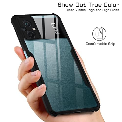 Image of Jkobi Back Cover Case for Poco M5 (Shockproof with Polycarbonate Clear Panel | Professional Black)