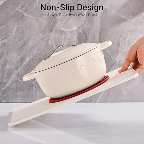 SMARTAKE 6 Set Silicone Trivet Mats for Hot Dishes Pots and Pans (Red) by SMARTAKE - Used condition - Image 7