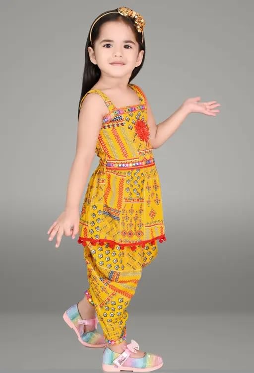Image of EPIKID Girl's Festive & Party Kurta And Dhoti Pant Set