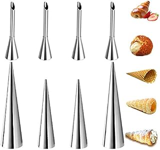 FOCCTS 4Pcs Cream Icing Piping Nozzle Tip Cream Puff Nozzle, 4Pcs Cream Horn