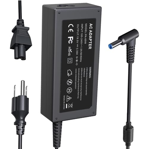65W Laptop Charger Fit for HP Probook 450 440 445 455 G10 G9 G8 Probook 650 640 G5 G4 G6 G7 for HP Elitebook 640 645 650 655 G8 G9 G10 745 840 850 G3 G4 G5 G6 G7 G8 Blue Tip Power Cord AC Adapter