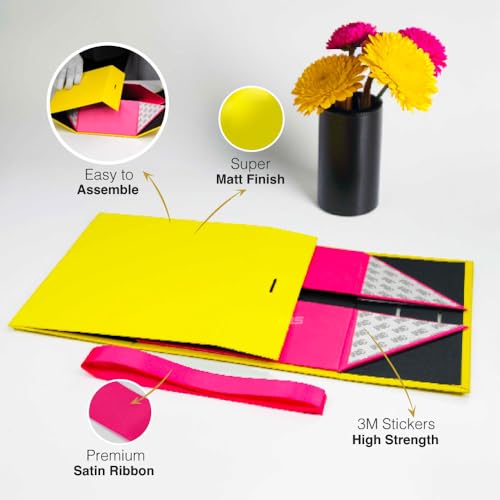 Image of RBS - Foldable Gift Box (23 X 16 X 10Cm) Decorative Gift Boxes for Packaging Empty Gift Packing Box Reusable Gift hamper Boxes for Gifting Multipurpose Gift Box for Birthday Gifting (Yellow Blush)