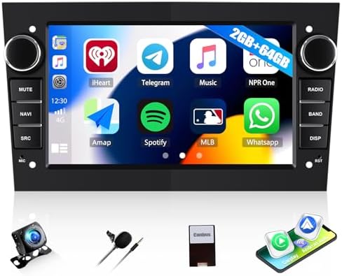 SIXTOP 2G+64G Android Car Stereo for Opel Vauxhall Corsa Astra Zafira Combo Antara Meriva with Wireless CarPlay Android Auto 7” IPS Touch Screen Car Radio GPS WiFi RDS FM Bluetooth HD Reverse Camera