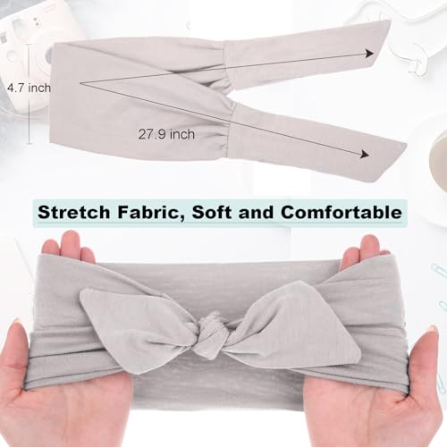 Image of 6 Pieces Adjustable Headbands for Women Elastic Knotted Boho Headbands For Women Fashion Wide Headband Hair Scarf Headband Yoga Workout Head Bands Hair Accessories Band