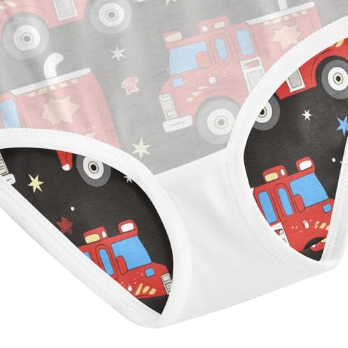 Wusikd Red Fire Truck Girls' Underwear Cotton Blue Lights Girls Briefs Soft Toddler Underwear 2T 5