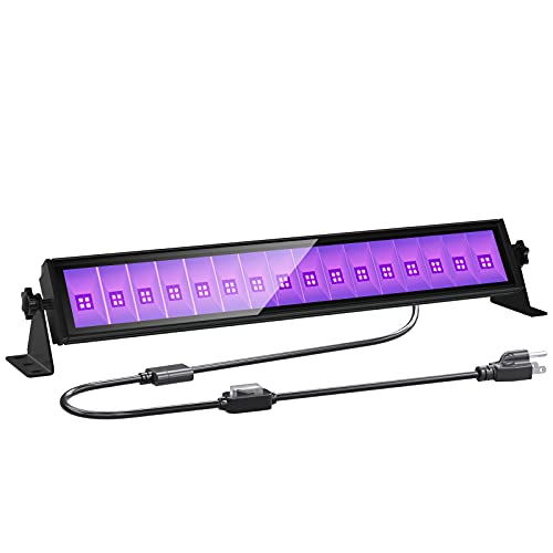 80W Black Light, LED UV Black Light Bar with Plug & Switch, IP65 Waterproof, UV Bar Blacklights AC120V for Birthday Christmas Halloween Glow in The Dark Party Body Paint Fluorescent Poster