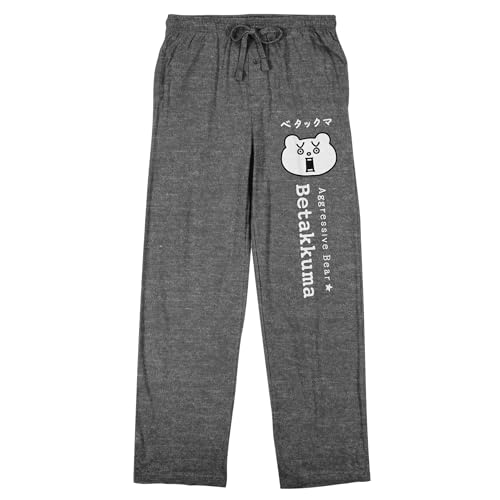Battle Cats Betakkuma Men's Charcoal Sleep Pants