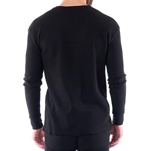 Image of Alpine Swiss Mens Thermal Long Sleeve Top Underwear Crew Neck Shirt Waffle Knit Henley Base Layer