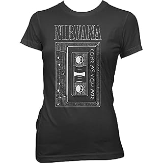 Nirvana As You are Tape Femme T-Shirt Manches Courtes Noir Regular/Coupe Standard - Les Beatles, Paul McCartney, John Lennon, RIngo Starr, George Harrison