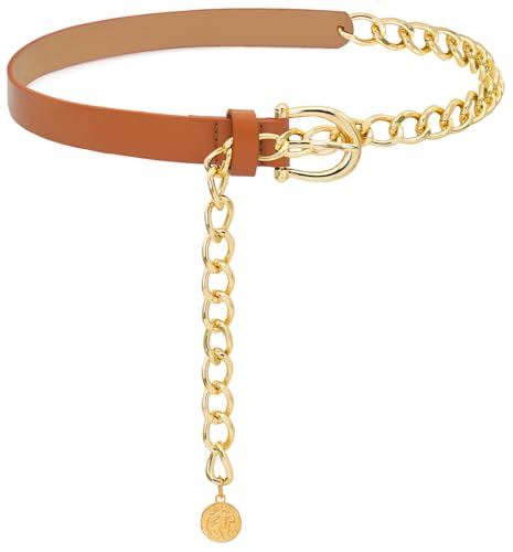 LIMHOO Skinny PU Leather Belt for Women Western Cowgirl Waist Belt Country Belt