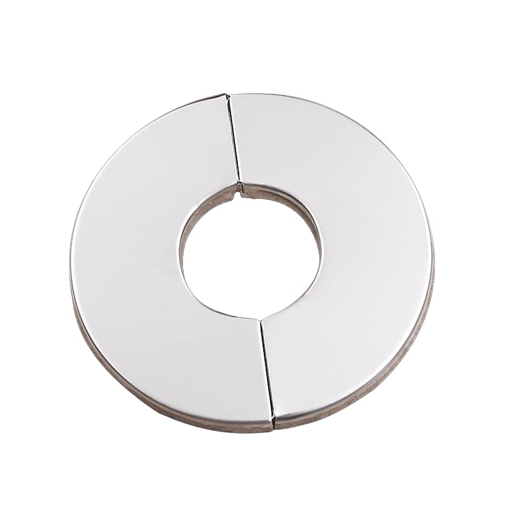 Buxuaaaa Self-Adhesive Wall Split Flange Escutcheon Cover Plate Shower Faucet Decorative Cover Chrome Finish Stainless Steel Wall Split Flange Pipe Stainless Steel Round Escutcheon Plate