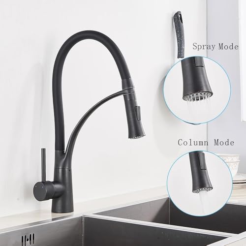 Robinet de cuisine chromé noir mat mitigeur évier douchette extractible chic