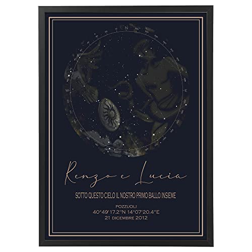 Mappa Stellare Personalizzata con Cornice o solo Poster - Quadro