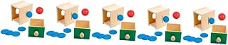 Toyvian 5 Conjuntos Caixa De Queda De Moedas Brinquedo De Treinamento De Habilidades Motoras Montessori Verdadeiro Equilíbrio Brinquedo Bolas De Bebê Brinquedo De Moeda Brinquedos
