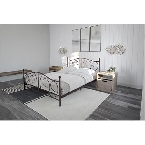 DHP Victoria Metal Platform Bed with Headboard and Footboard Cover