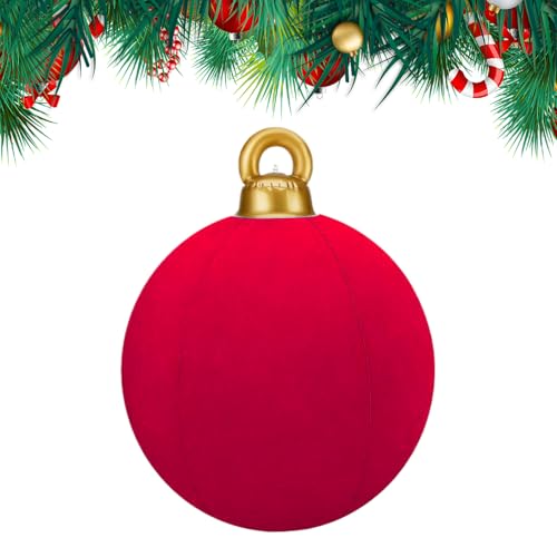 Bolas de Navidad inflables,Bolas flocadas de 60 centímetros Paquete a granel,Bolas de Navidad inflables de PVC gigantes | Para el hogar, lugar de trabajo, evento de baile, fiesta de boda, patio