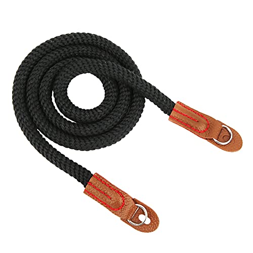 Xyntor Correa para el cuello de la cámara |Ergonómico y cómodo para cámaras sin espejo |Correa de hombro de algodón puro para viajes/senderismo/vlogging |Ligero y resistente (Negra) - imagen 6