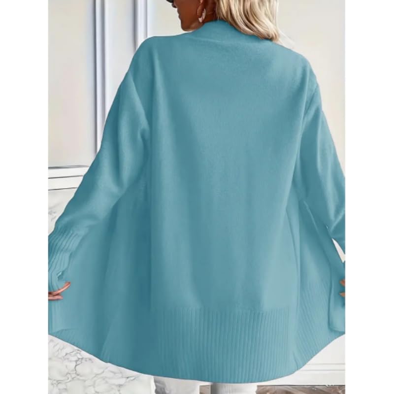 Gilet Long Cardigan Pour Femme Avec Poches Doux Et Léger En Maille Ouverte Sur Le Devant Coupe Ample Manches Longues Pull Décontracté Vêtement D'Extérieur Idéal Pour L'Oktoberfest Le Bureau Et
