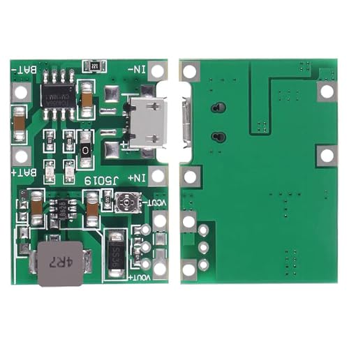Image of Hexonix TP4056 18650 3.7V 4.2V Battery Charging Module with Integrated DC Boost Converter Module (Micro-USB)