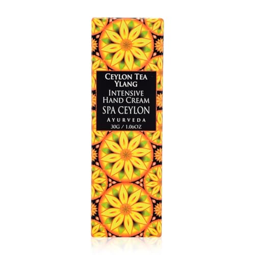 Image of SPA CEYLON CEYLON TEA YLANG Intensive Hand Cream | Travel Size Natural Hand Moisturizer | Mango, Tea, and Coconut Hand Cream | Hydrating and Vegan | 30g