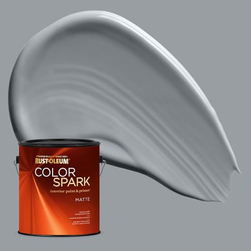 Image of Rust-Oleum Color Spark Interior Paint and Primer in One, Matte, Dolphin, 1 Gallon