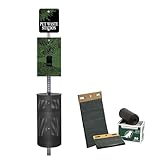 DISPENSE-ART™ collection "Rolling Hills Black" - Custom UV printed design on rust-proof aluminum dog waste station with 400 MittN dog waste bags & 25 can liners - Over 500k stations sold in USA