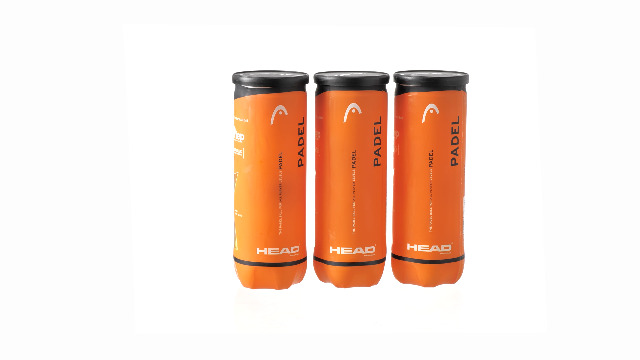 Pack de 3 botes de pelotas de padel Head en color naranja, ideal para entrenamientos y partidos
