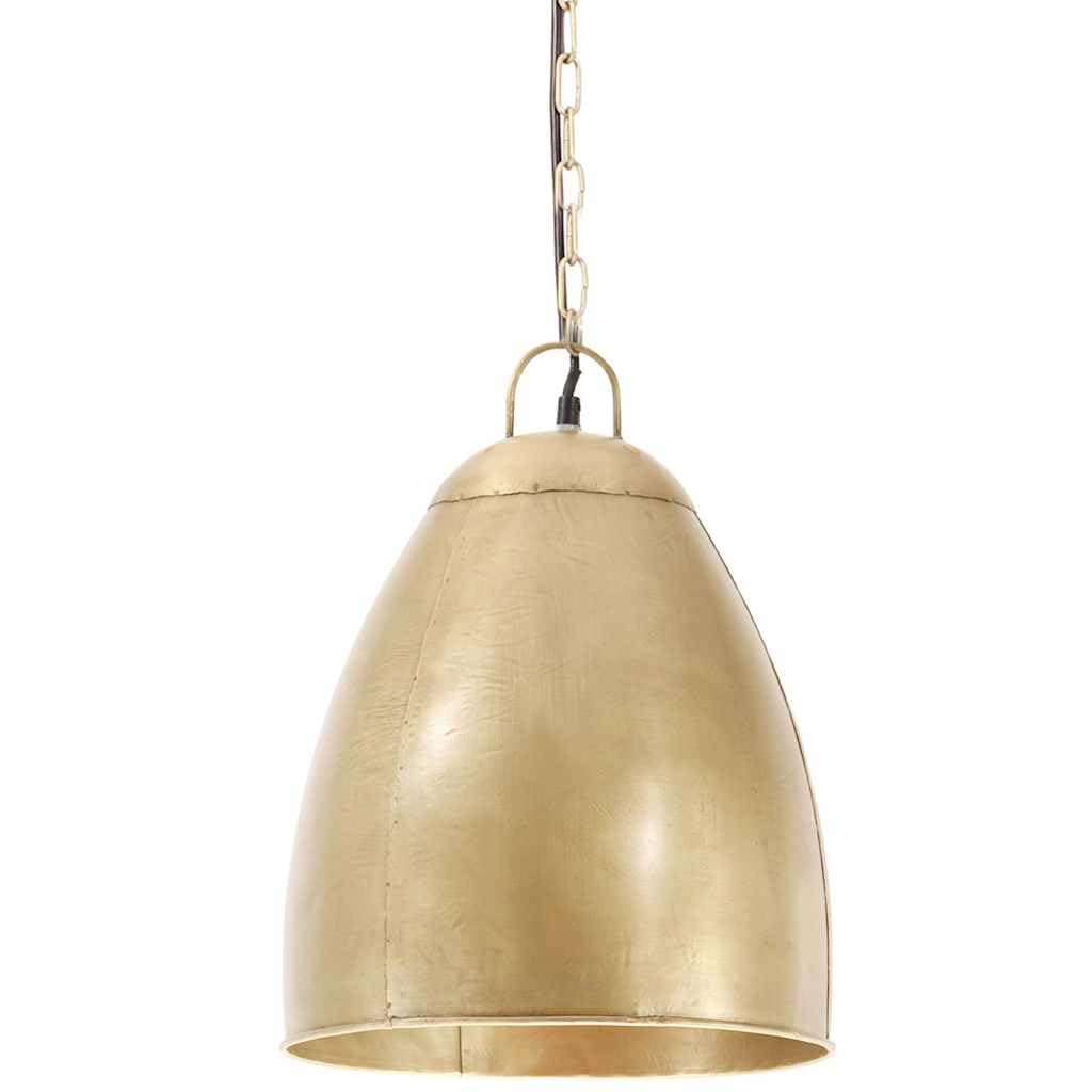 Przemysłowa okrągła lampa wisząca 32 cm mosiądz E27 25 W