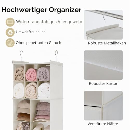GRANNY SAYS Hängender Schrankorganizer mit Schubladen, 6 Regalteiler Hängender Schrankorganizer, tragbare, Faltbare Hängeregal für Schrank… – Ansicht 5