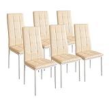 Albatros Silla de Comedor Rimini, Set de 6, Beige, SGS Probado