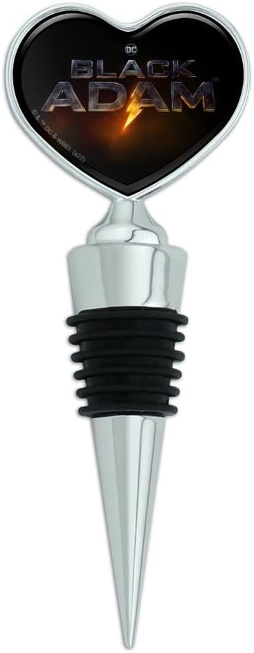 Black Adam Logo Heart Love Wine Bottle Stopper