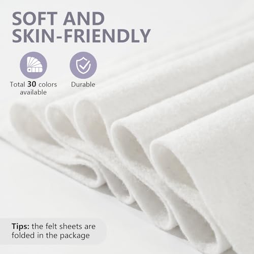 Image of Ice White Soft Felt Sheet 36'' X 36'', 1.4mm Felt Fabric Sheet for Crafts | Durable Nonwoven Craft Felt by The Yard for DIY Crafts Sewing, Art, Party & Holiday Ornament